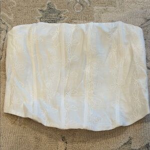 Zara The Bella Corset White Strapless Top